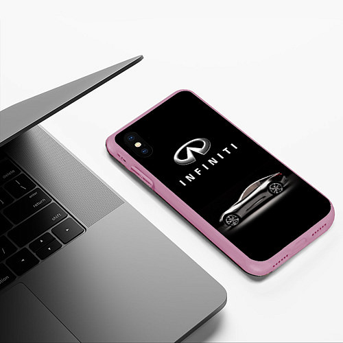 Чехол iPhone XS Max матовый Infiniti / 3D-Розовый – фото 3