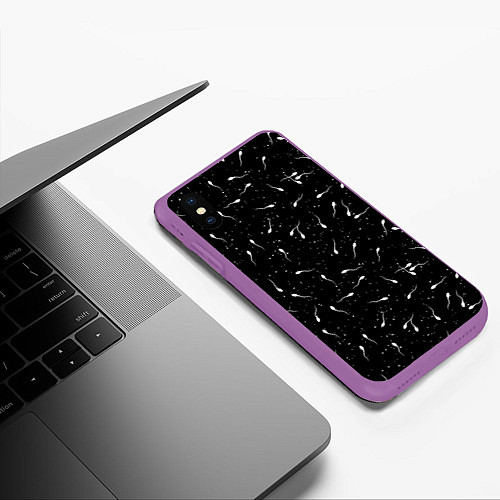 Чехол iPhone XS Max матовый Новая жизнь / 3D-Фиолетовый – фото 3