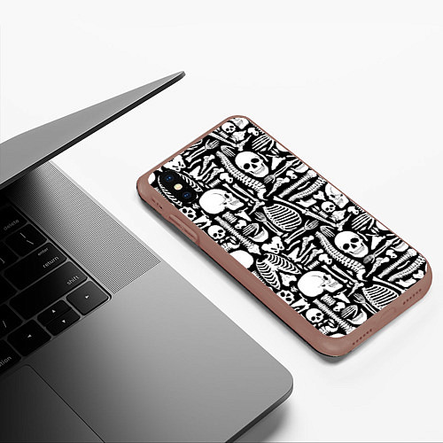Чехол iPhone XS Max матовый Кости / 3D-Коричневый – фото 3