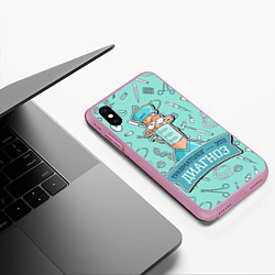 Чехол iPhone XS Max матовый Травматолог, цвет: 3D-розовый — фото 2