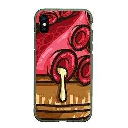 Чехол iPhone XS Max матовый Мороженко, цвет: 3D-темно-зеленый