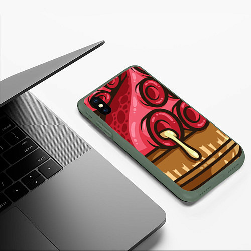 Чехол iPhone XS Max матовый Мороженко / 3D-Темно-зеленый – фото 3