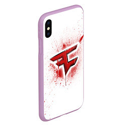 Чехол iPhone XS Max матовый FaZe Clan: White collection, цвет: 3D-сиреневый — фото 2