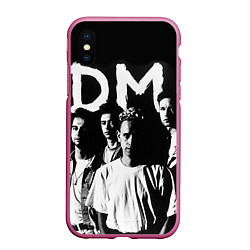 Чехол iPhone XS Max матовый Depeche mode: black, цвет: 3D-малиновый