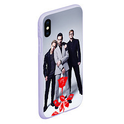 Чехол iPhone XS Max матовый Depeche Mode: Red Flower, цвет: 3D-светло-сиреневый — фото 2