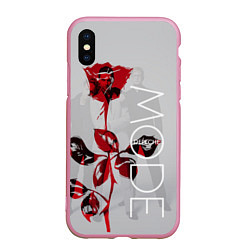 Чехол iPhone XS Max матовый Depeche Mode: Red Rose, цвет: 3D-розовый