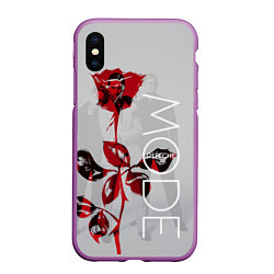 Чехол iPhone XS Max матовый Depeche Mode: Red Rose, цвет: 3D-фиолетовый