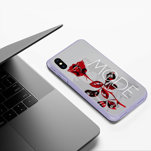 Чехол iPhone XS Max матовый Depeche Mode: Red Rose / 3D-Светло-сиреневый – фото 3