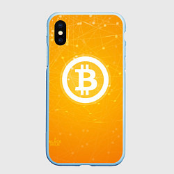 Чехол iPhone XS Max матовый Bitcoin Orange, цвет: 3D-голубой