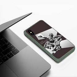 Чехол iPhone XS Max матовый Floyd Mayweather, цвет: 3D-темно-зеленый — фото 2