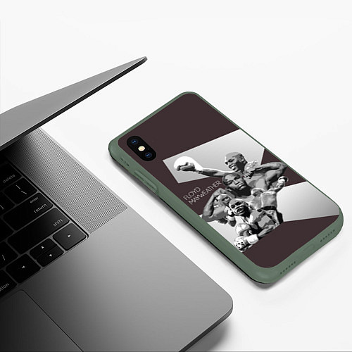 Чехол iPhone XS Max матовый Floyd Mayweather / 3D-Темно-зеленый – фото 3