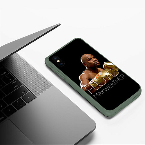 Чехол iPhone XS Max матовый Floyd Mayweather / 3D-Темно-зеленый – фото 3