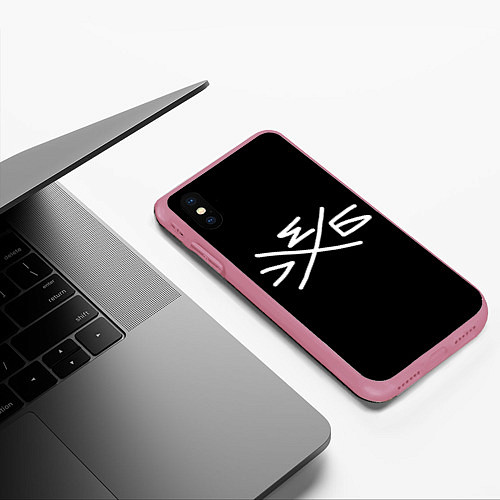 Чехол iPhone XS Max матовый Хлеб: символ / 3D-Малиновый – фото 3