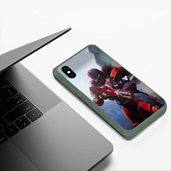 Чехол iPhone XS Max матовый Destiny, цвет: 3D-темно-зеленый — фото 2