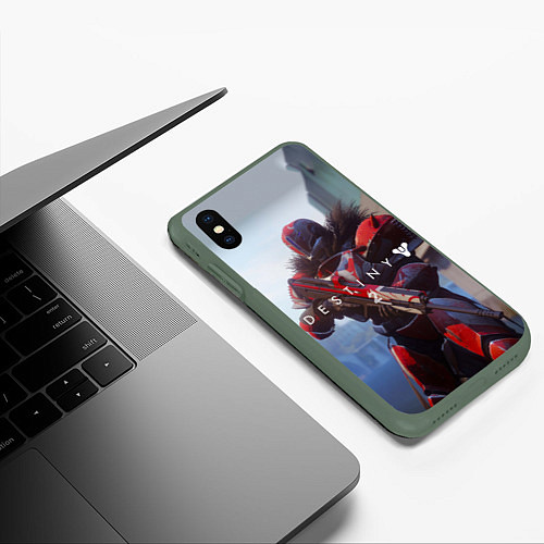 Чехол iPhone XS Max матовый Destiny / 3D-Темно-зеленый – фото 3