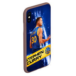 Чехол iPhone XS Max матовый Golden State Warriors 8, цвет: 3D-коричневый — фото 2