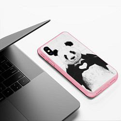 Чехол iPhone XS Max матовый Panda Love, цвет: 3D-баблгам — фото 2