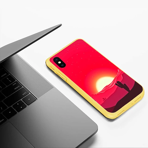 Чехол iPhone XS Max матовый Gorgeous sunset / 3D-Желтый – фото 3