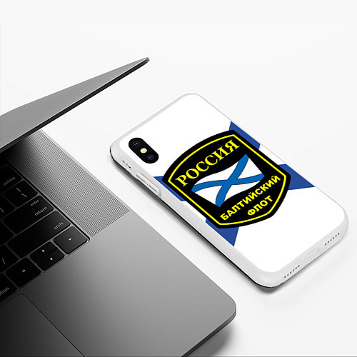 Чехол iPhone XS Max матовый Балтийский флот / 3D-Белый – фото 3