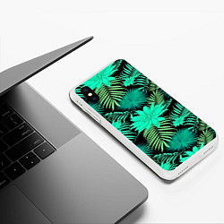 Чехол iPhone XS Max матовый Tropical pattern, цвет: 3D-белый — фото 2