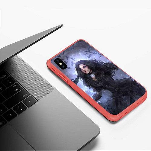 Чехол iPhone XS Max матовый Йеннифер / 3D-Красный – фото 3