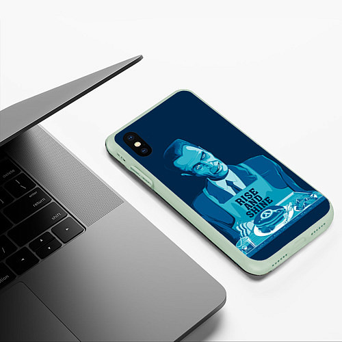 Чехол iPhone XS Max матовый G-Man: Rise & Shine / 3D-Салатовый – фото 3