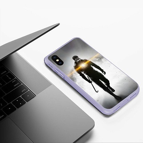 Чехол iPhone XS Max матовый Гордон Фримен / 3D-Светло-сиреневый – фото 3