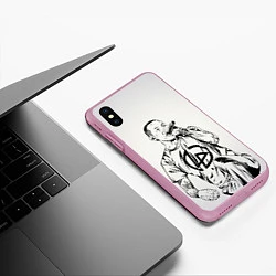 Чехол iPhone XS Max матовый Честер Беннингтон, цвет: 3D-розовый — фото 2