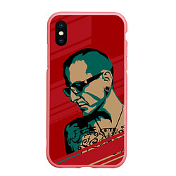 Чехол iPhone XS Max матовый Chester Bennington, цвет: 3D-баблгам