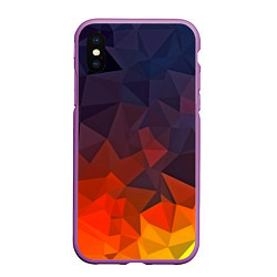 Чехол iPhone XS Max матовый Абстракция, цвет: 3D-фиолетовый