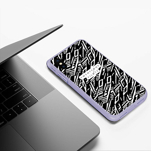 Чехол iPhone XS Max матовый Twenty One Pilots: Pattern / 3D-Светло-сиреневый – фото 3
