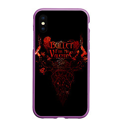 Чехол iPhone XS Max матовый Bullet For My Valentine, цвет: 3D-фиолетовый