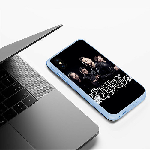 Чехол iPhone XS Max матовый Bullet For My Valentine / 3D-Голубой – фото 3