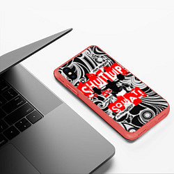 Чехол iPhone XS Max матовый Shut up & squat, цвет: 3D-красный — фото 2