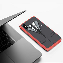 Чехол iPhone XS Max матовый Костюм, цвет: 3D-красный — фото 2