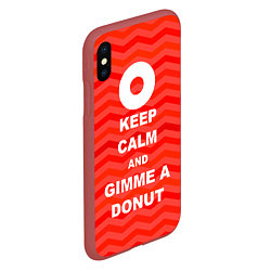 Чехол iPhone XS Max матовый Keep Calm & Gimme a donut, цвет: 3D-красный — фото 2