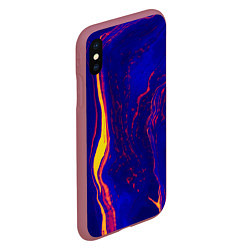 Чехол iPhone XS Max матовый Ультрафиолетовые разводы, цвет: 3D-малиновый — фото 2