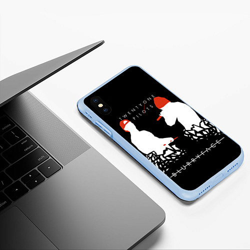Чехол iPhone XS Max матовый TOP: BlurryFace / 3D-Голубой – фото 3