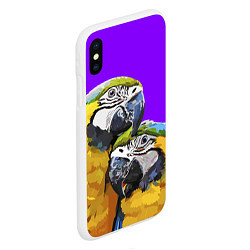 Чехол iPhone XS Max матовый Попугайчики, цвет: 3D-белый — фото 2