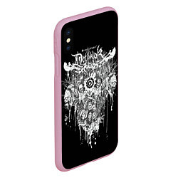 Чехол iPhone XS Max матовый Dethklok Skeletons, цвет: 3D-розовый — фото 2