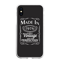 Чехол iPhone XS Max матовый Сделано в 1974, цвет: 3D-белый