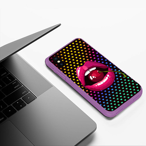 Чехол iPhone XS Max матовый Pop art / 3D-Фиолетовый – фото 3