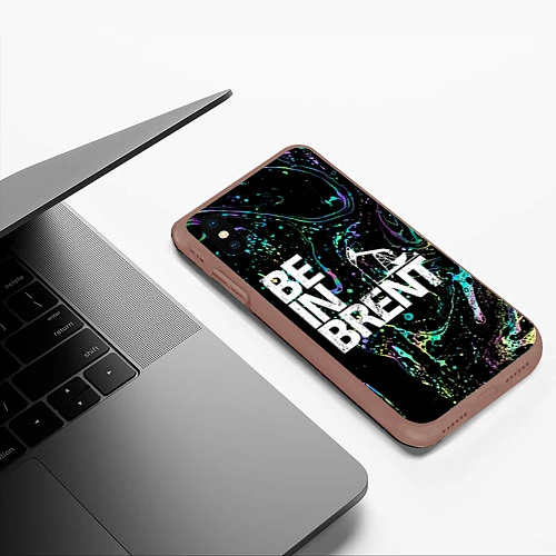 Чехол iPhone XS Max матовый Be in brent / 3D-Коричневый – фото 3