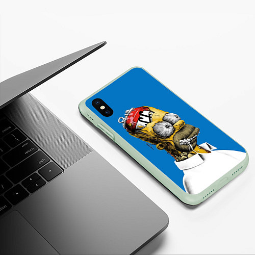 Чехол iPhone XS Max матовый Duff Brain / 3D-Салатовый – фото 3
