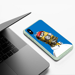Чехол iPhone XS Max матовый Duff Brain, цвет: 3D-салатовый — фото 2