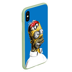 Чехол iPhone XS Max матовый Duff Brain, цвет: 3D-салатовый — фото 2