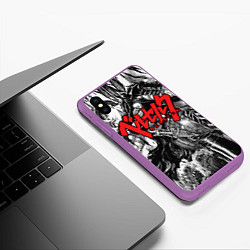 Чехол iPhone XS Max матовый Berserk, цвет: 3D-фиолетовый — фото 2