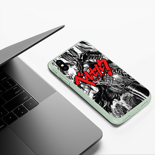 Чехол iPhone XS Max матовый Berserk / 3D-Салатовый – фото 3