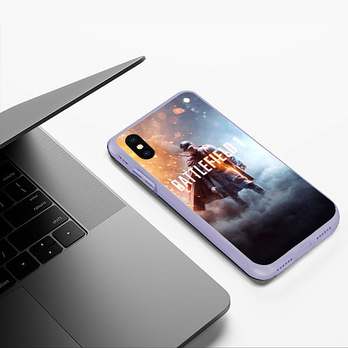 Чехол iPhone XS Max матовый Battlefield One / 3D-Светло-сиреневый – фото 3