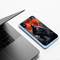 Чехол iPhone XS Max матовый STALKER: Red Sun, цвет: 3D-голубой — фото 2